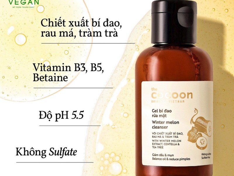Gel Rửa Mặt Cocoon Bí Đao Giúp Giảm Dầu & Mụn 140ml